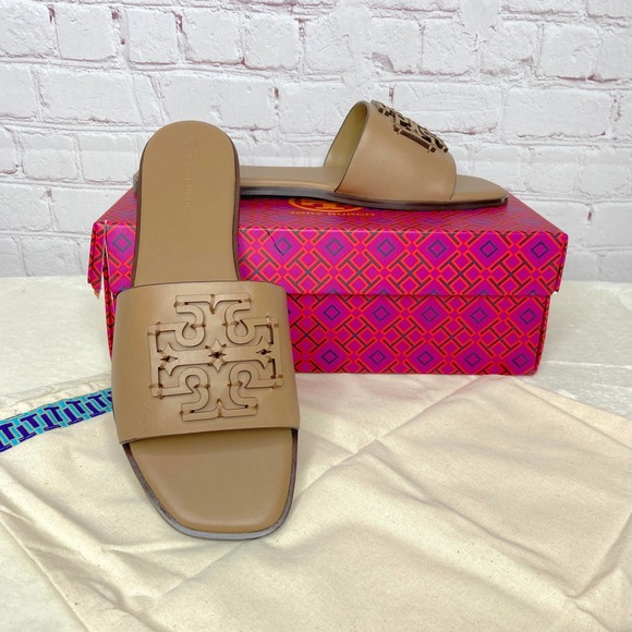 Tory Burch Shoes - Tory Burch Ines Slide Sandal Almond Flour Tan Women 11 New in Box Dust Bag